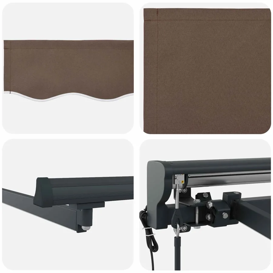 Auvent rétractable électrique Taupe 4 × 3,5 m - 6