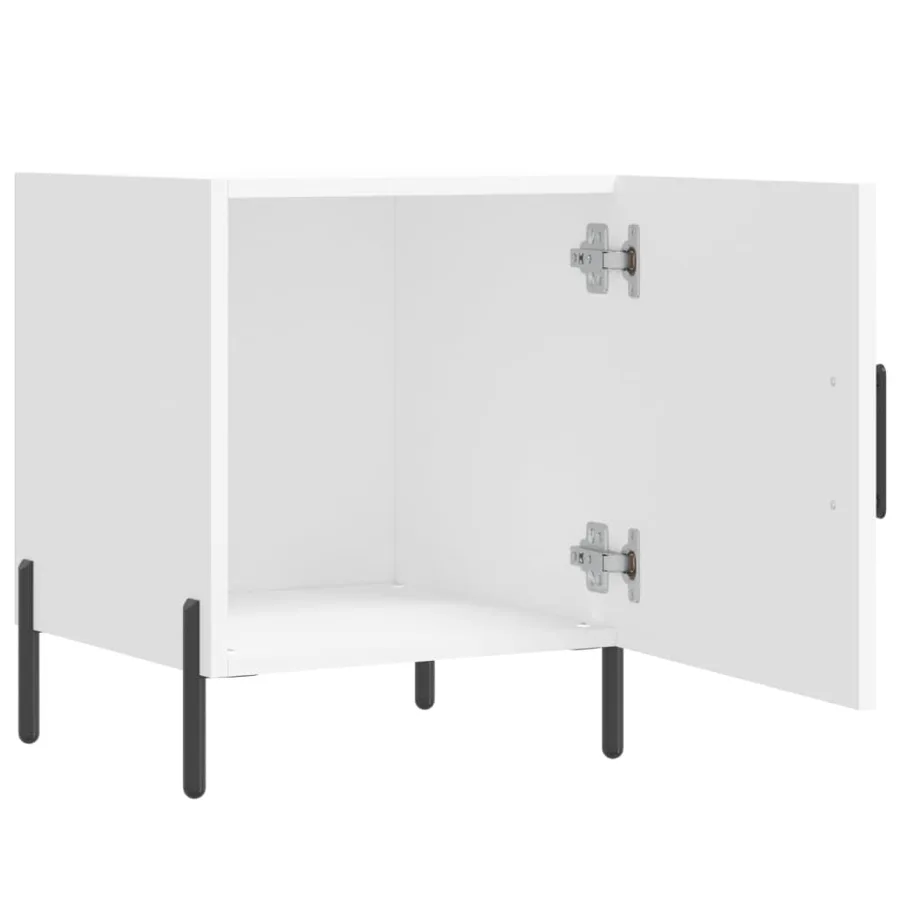 Table de chevet blanc 40x40x50 cm bois d’ingénierie - 5