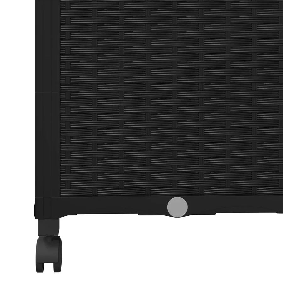 Bac de jardin avec treillis et roues Noir 120 x 40 x 146 cm PP - 6