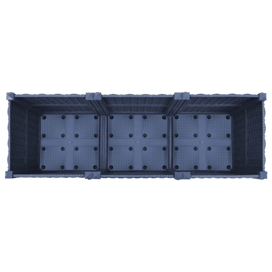 Jardinière avec Roues Gris Bleu 120 x 40 x 48 cm PP - 5