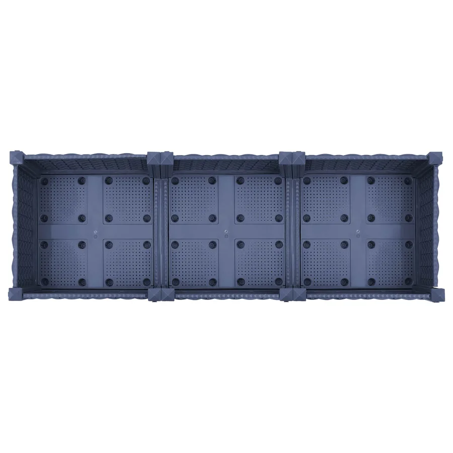 Jardinière avec Roues Gris Bleu 120 x 40 x 33 cm PP - 5
