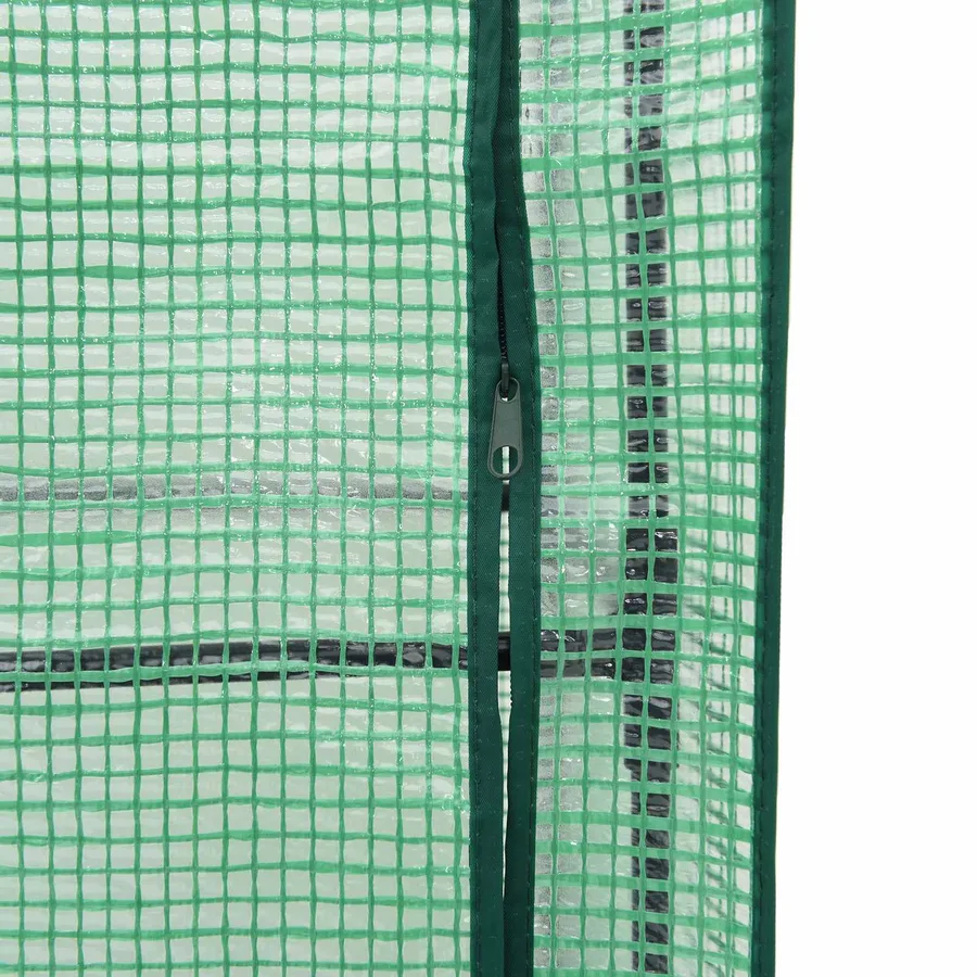 Jardinière de jardin avec couverture de serre et roues Blanc PP - 6