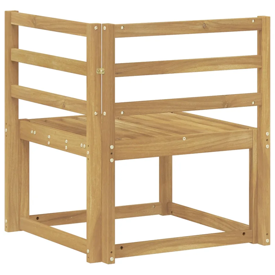 Canapé d'angle extérieur Bois d'Acacia Massif Blanc - 5