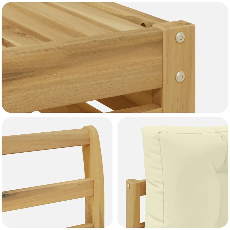 Ensemble de canapés d'extérieur 7 pc Blanc et crème Polyester - 6