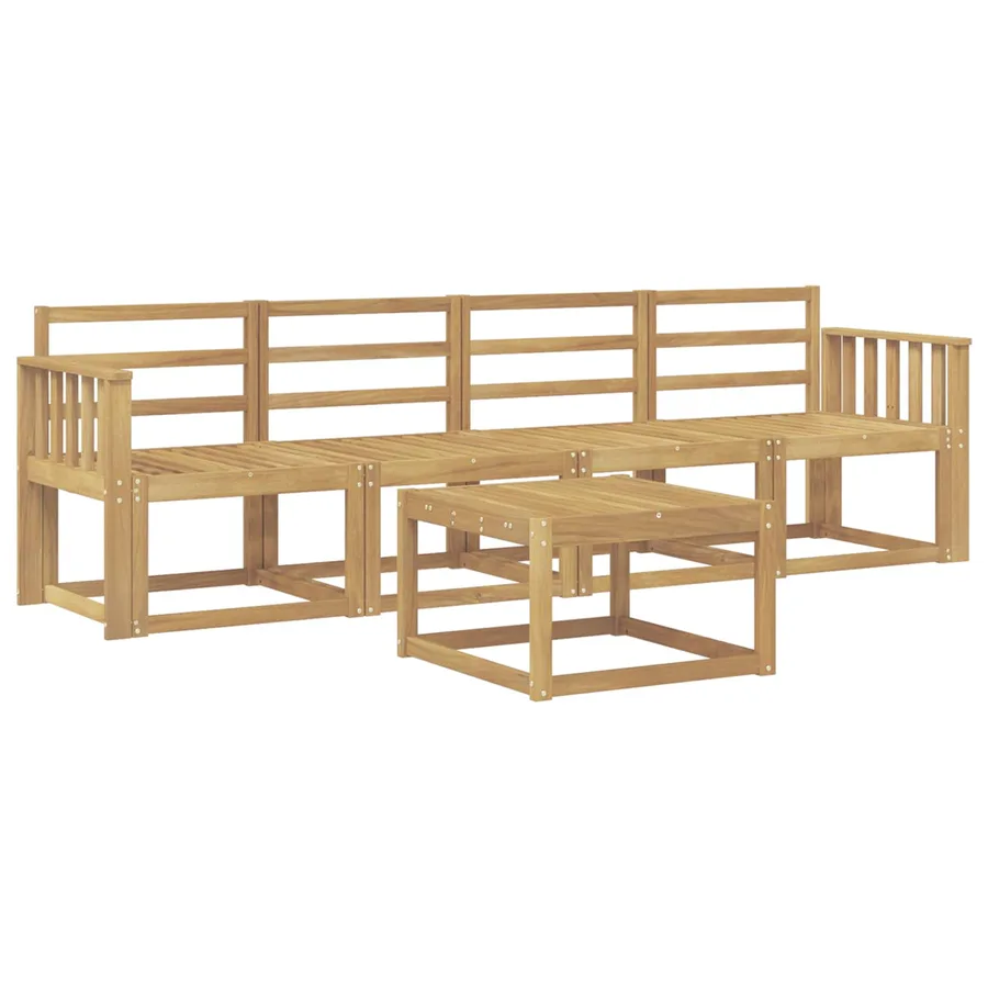 Ensemble de canapés d'extérieur 5 pcs Blanc 59 x 59 x 37 cm - 2