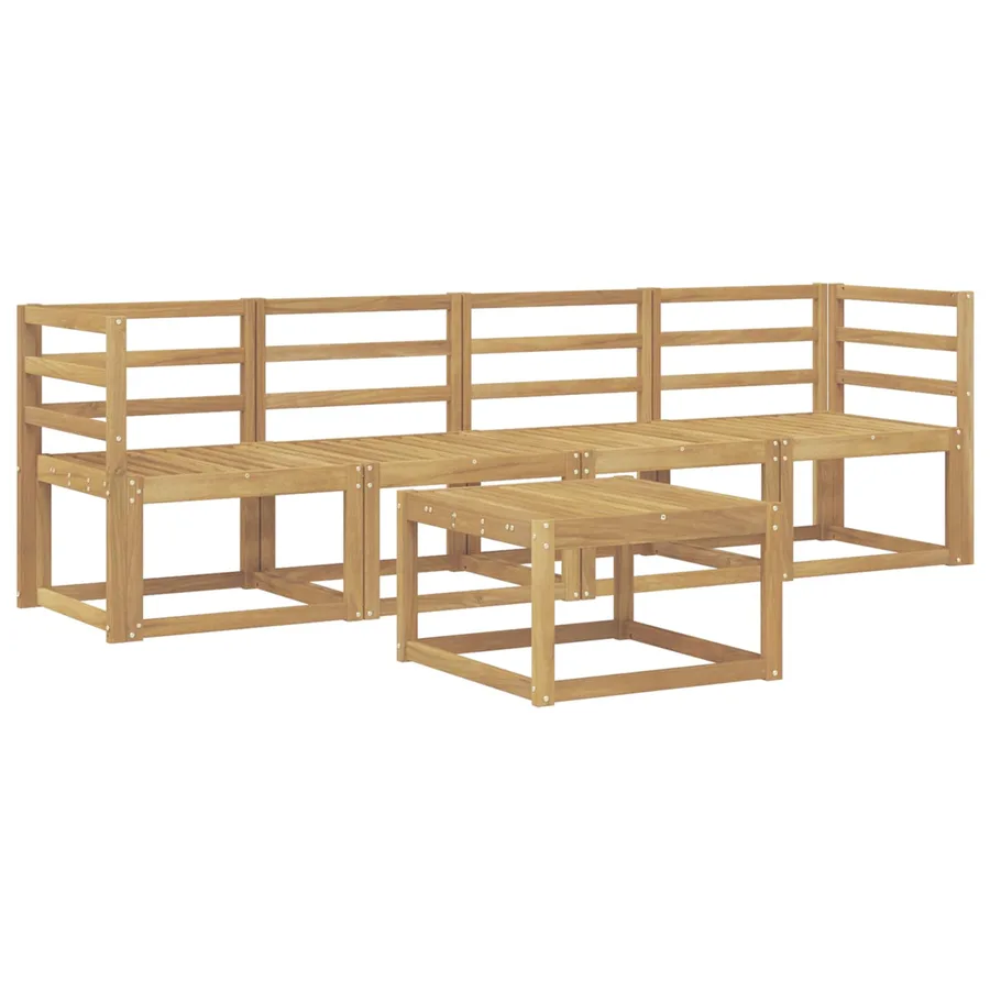 Ensemble de canapés d'extérieur 5 pcs Blanc 59 x 59 x 37 cm - 2