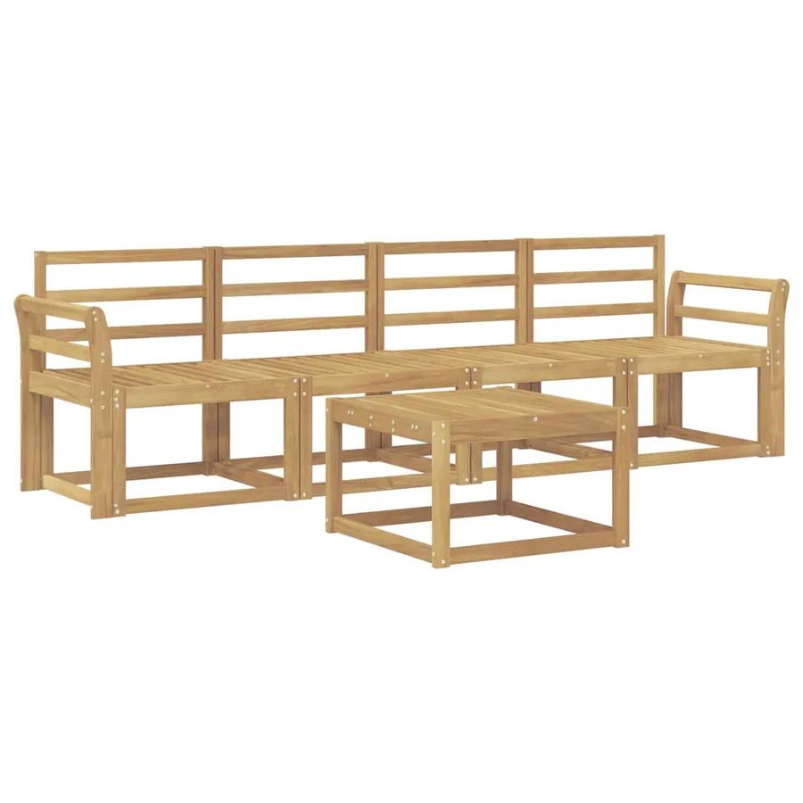 Ensemble de canapés d'extérieur 5 pcs Blanc 59 x 59 x 37 cm - 2