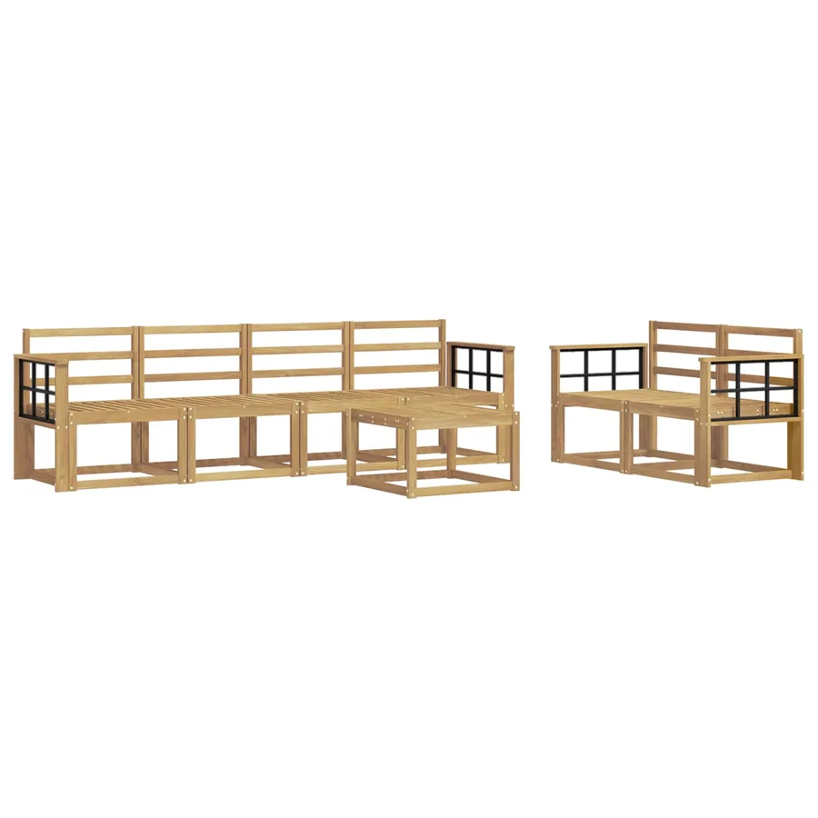 Ensemble de canapés d'extérieur 7 pcs Blanc 59 x 59 x 37 cm - 2