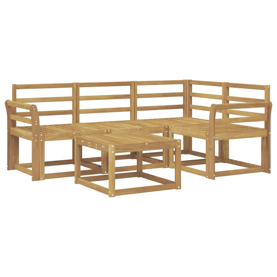 Ensemble de canapés d'extérieur 5 pcs Blanc 59 x 59 x 37 cm - 2