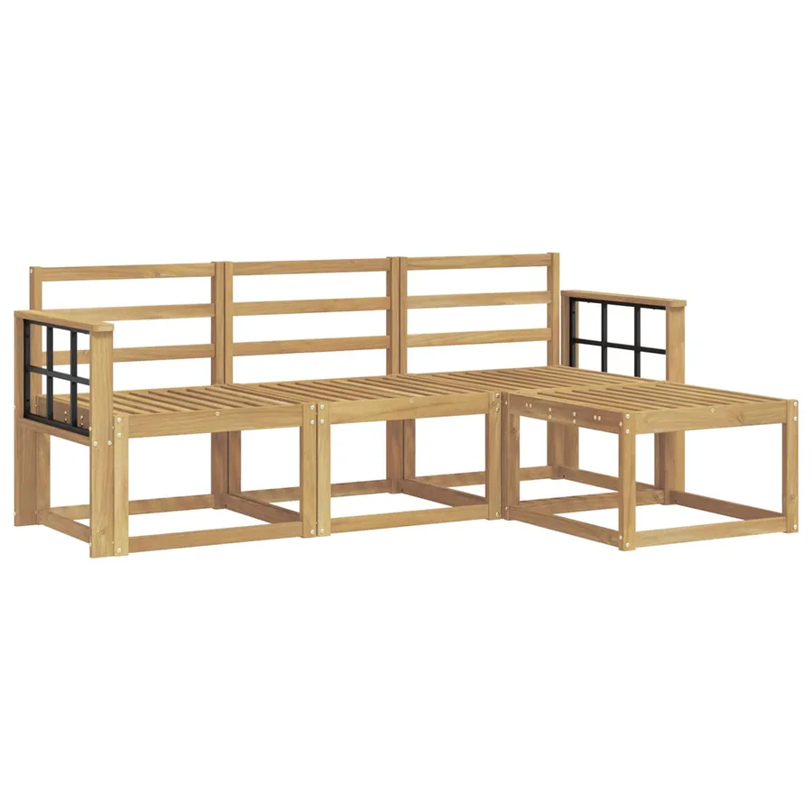Ensemble de canapés d'extérieur 4 pcs Blanc - 2