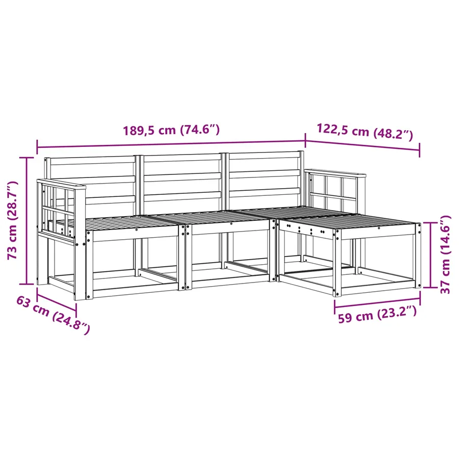 Ensemble de canapés d'extérieur 4 pcs Blanc - 7