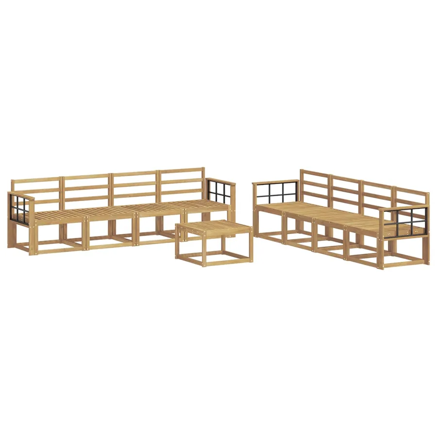 Ensemble de canapés d'extérieur 9 pcs Blanc 59 x 59 x 37 cm - 2