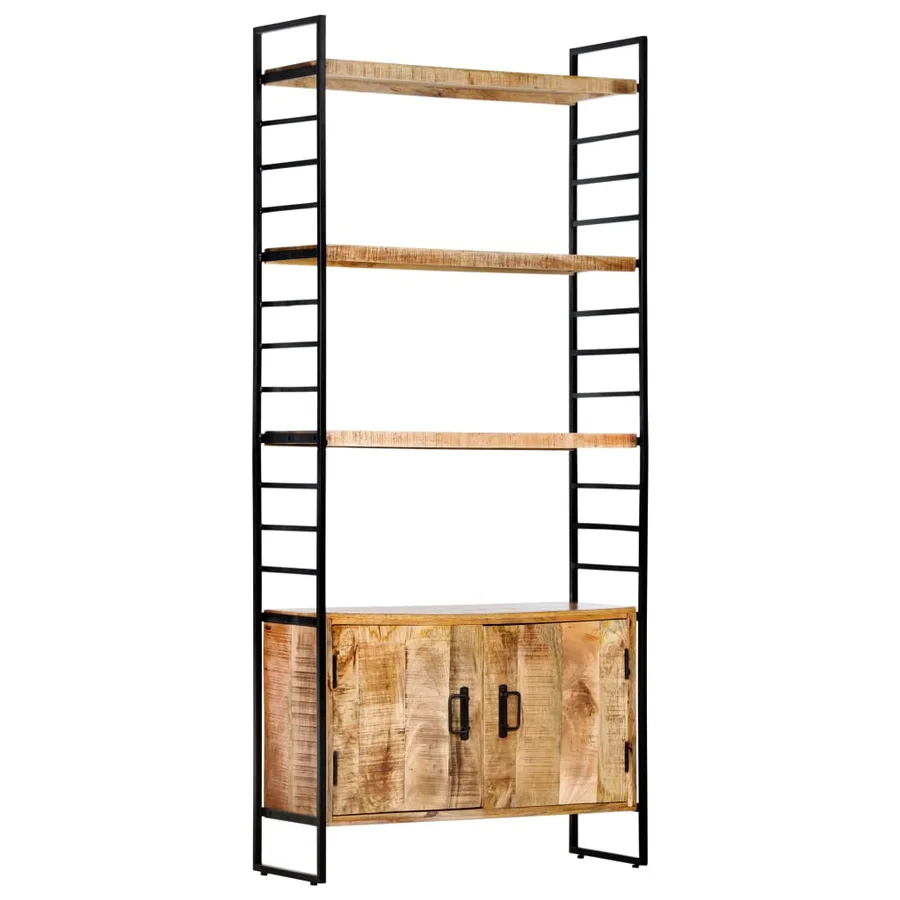 Bibliothèque à 4 niveaux 80x30x180 cm Bois de manguier brut - 13