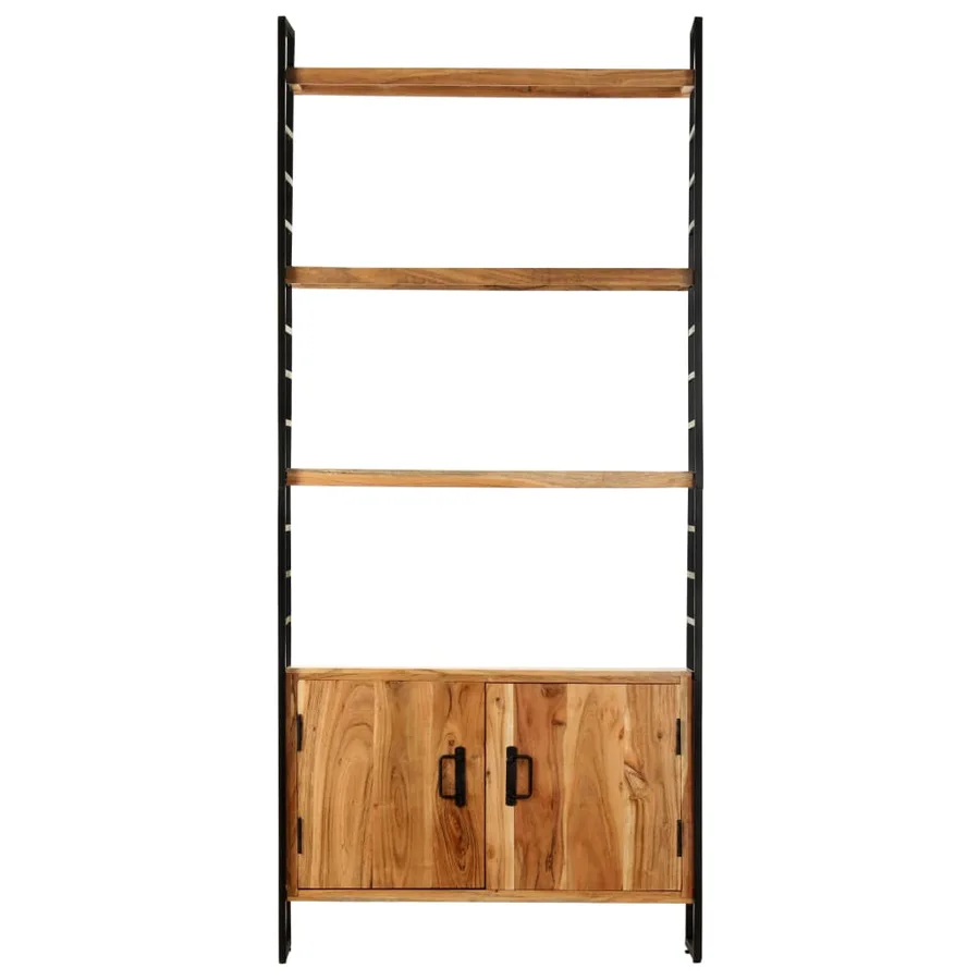 Bibliothèque à 4 niveaux 80x30x180 cm Bois de manguier brut - 2