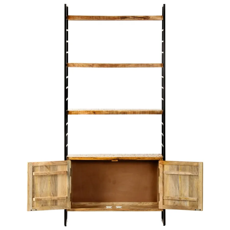 Bibliothèque à 4 niveaux 80x30x180 cm Bois de manguier brut - 3