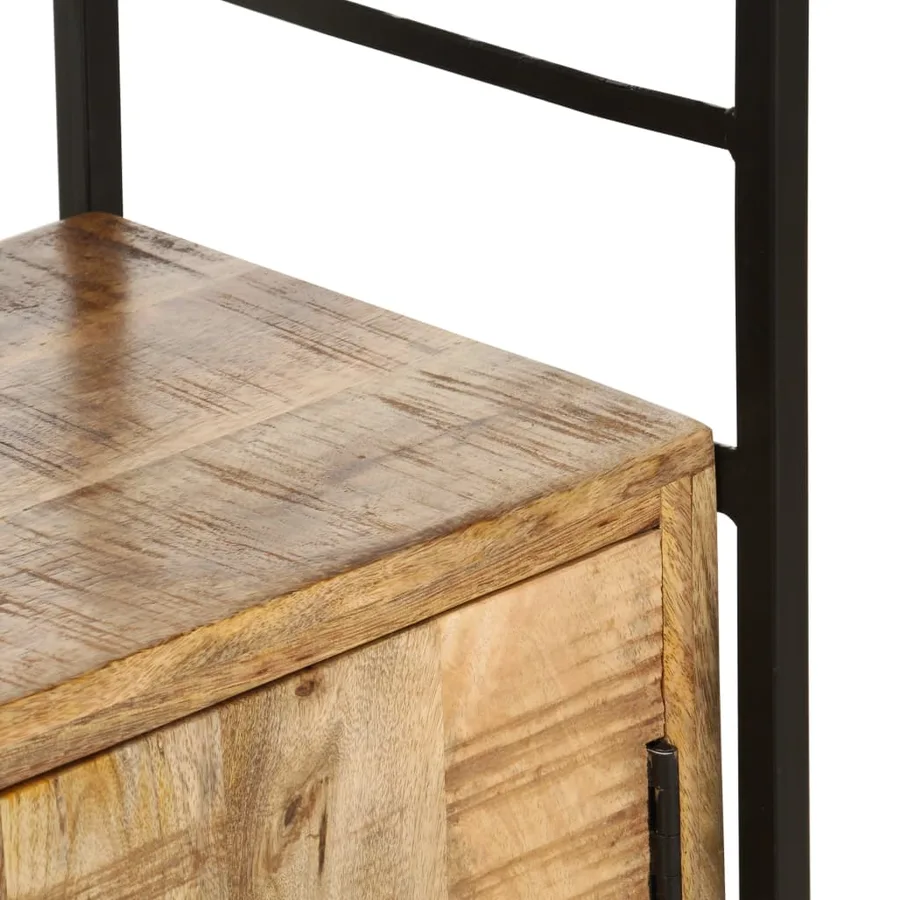 Bibliothèque à 4 niveaux 80x30x180 cm Bois de manguier brut - 8