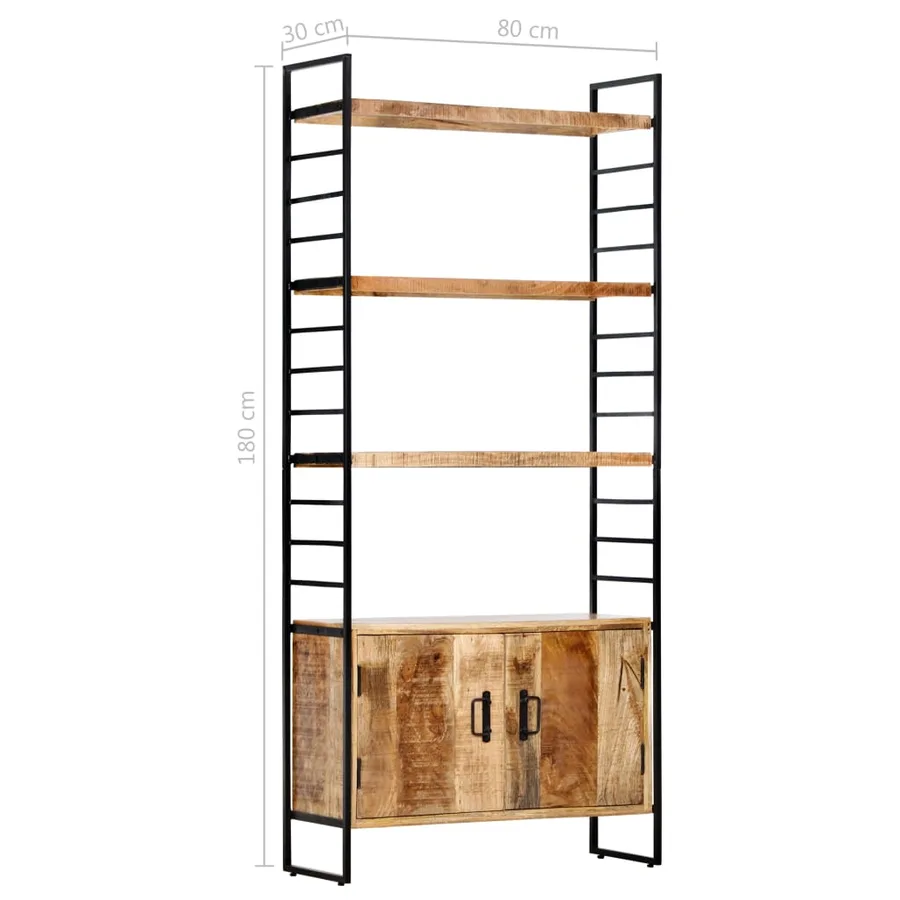 Bibliothèque à 4 niveaux 80x30x180 cm Bois de manguier brut - 9