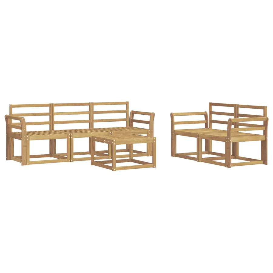 Ensemble de canapés d'extérieur 6 pcs Blanc 59 x 59 x 37 cm - 2