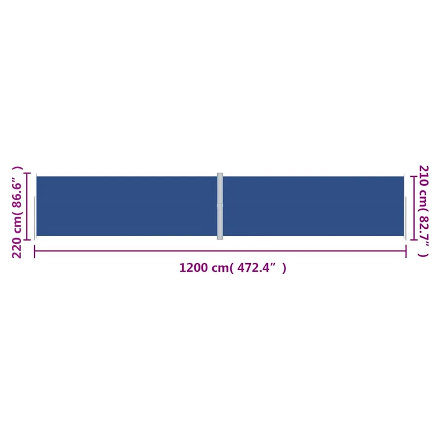 Auvent latéral rétractable Bleu 220x1200 cm - 8