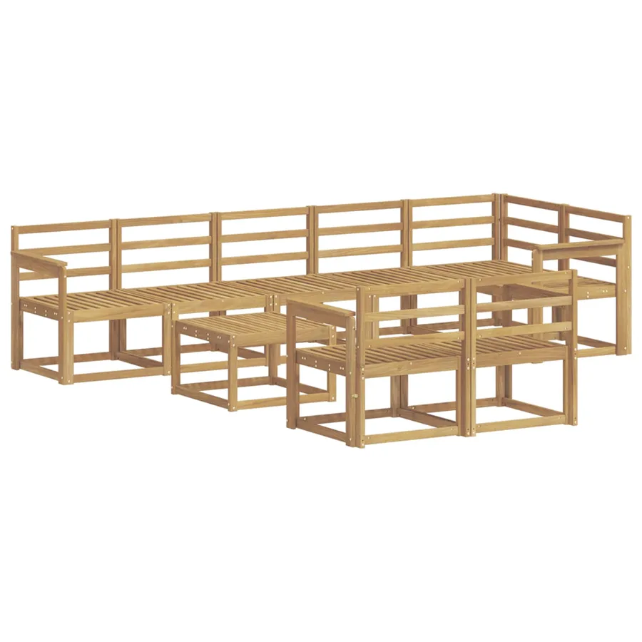 Ensemble de canapés d'extérieur 9 pcs Blanc - 2