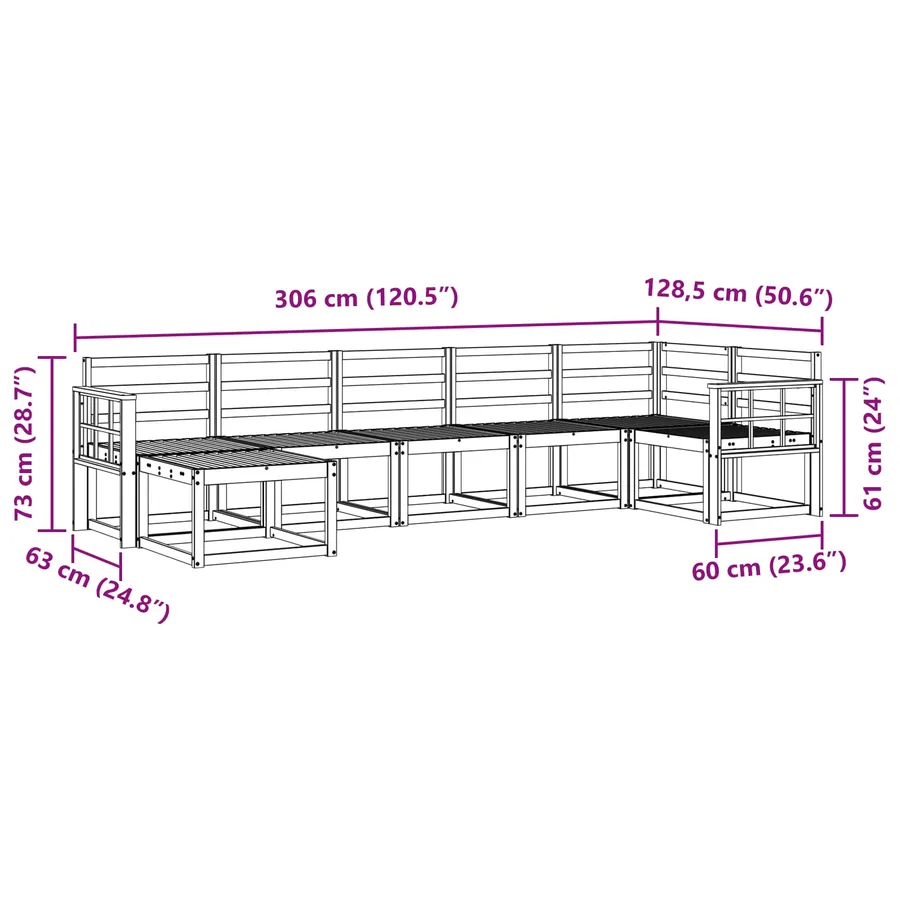 Ensemble de canapés d'extérieur 7 pcs Blanc - 9