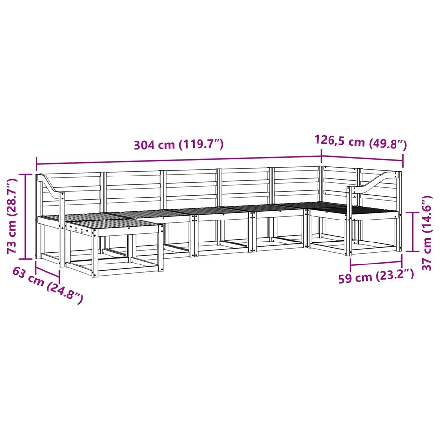 Ensemble de canapés d'extérieur 7 pcs Blanc - 9