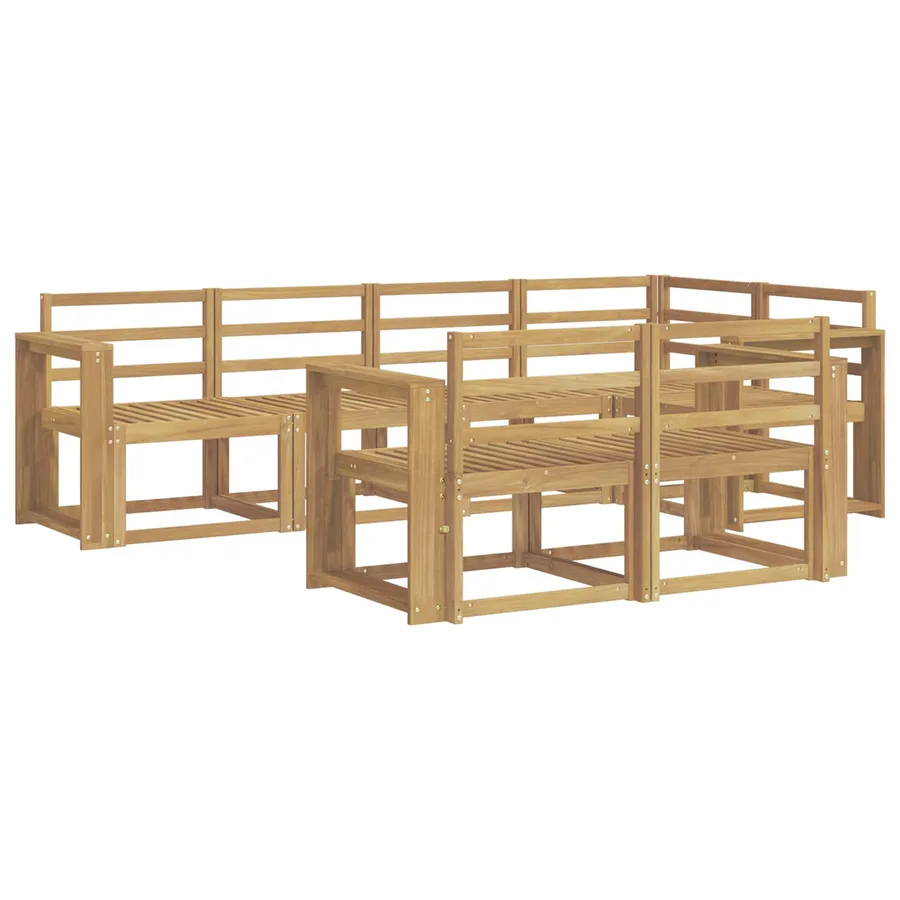 Ensemble de canapés d'extérieur 7 pcs Blanc - 2