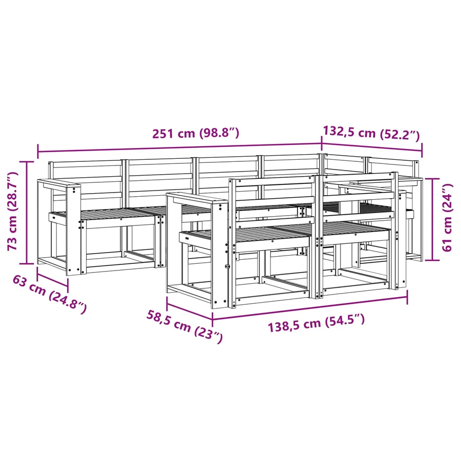 Ensemble de canapés d'extérieur 7 pcs Blanc - 6