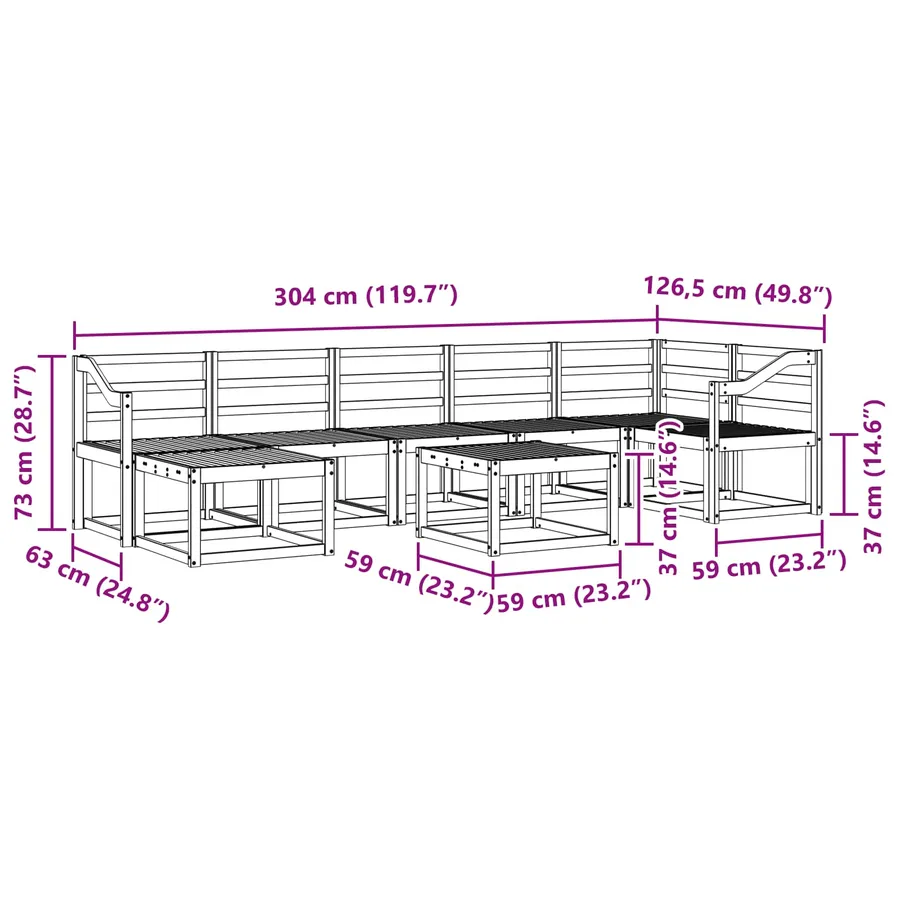 Ensemble de canapés d'extérieur 8 pcs Blanc - 10