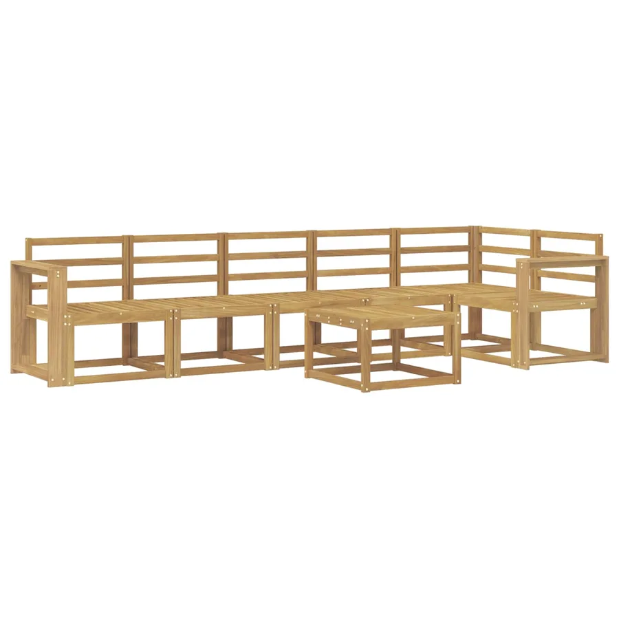Ensemble de canapés d'extérieur 7 pcs Blanc - 2