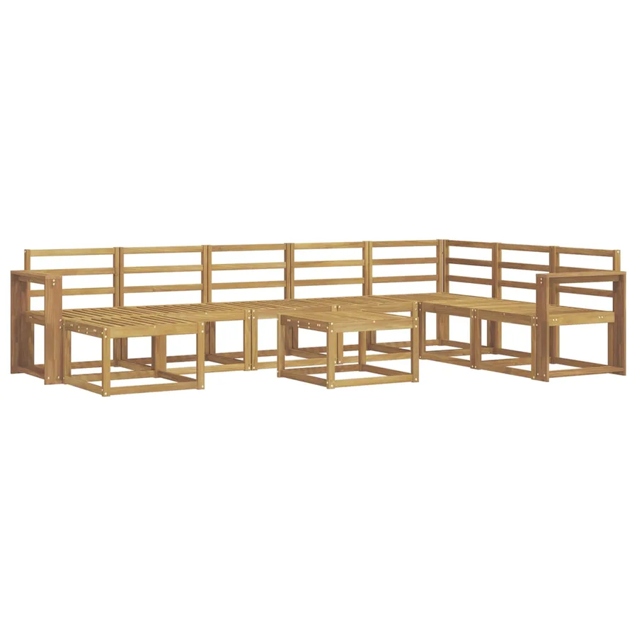 Ensemble de canapés d'extérieur 9 pcs Blanc - 2