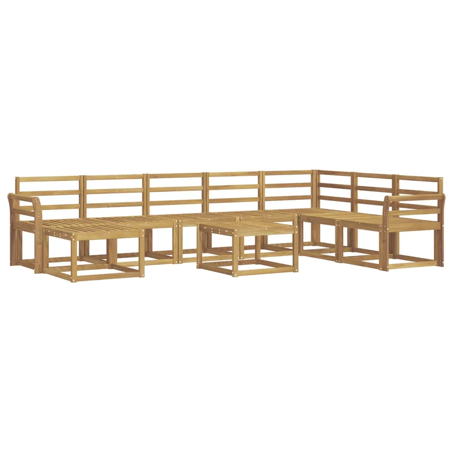 Ensemble de canapés d'extérieur 9 pcs Blanc - 2