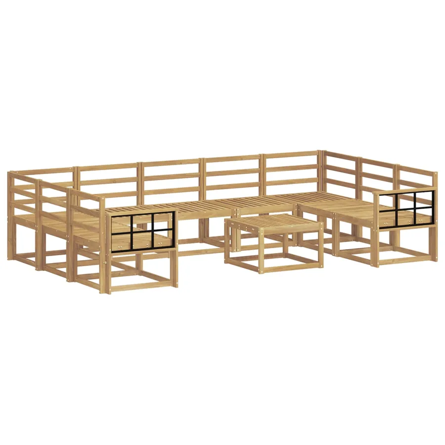 Ensemble de canapés d'extérieur 10 pcs Blanc - 2