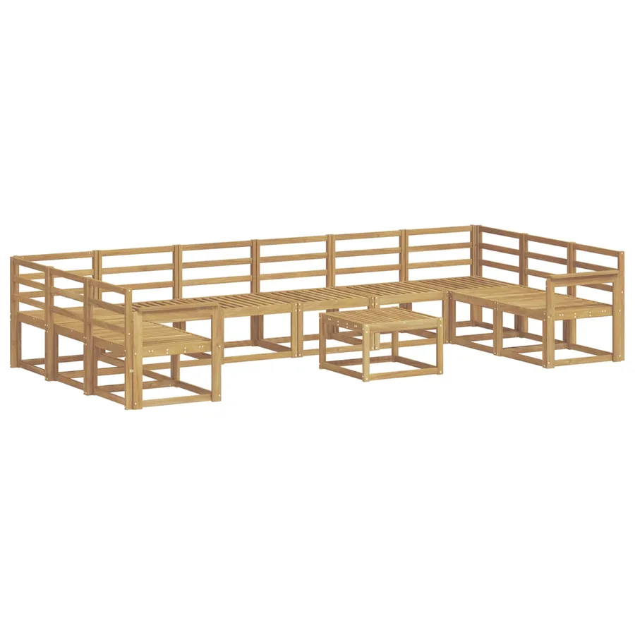 Ensemble de canapés d'extérieur 11 pcs Blanc - 2