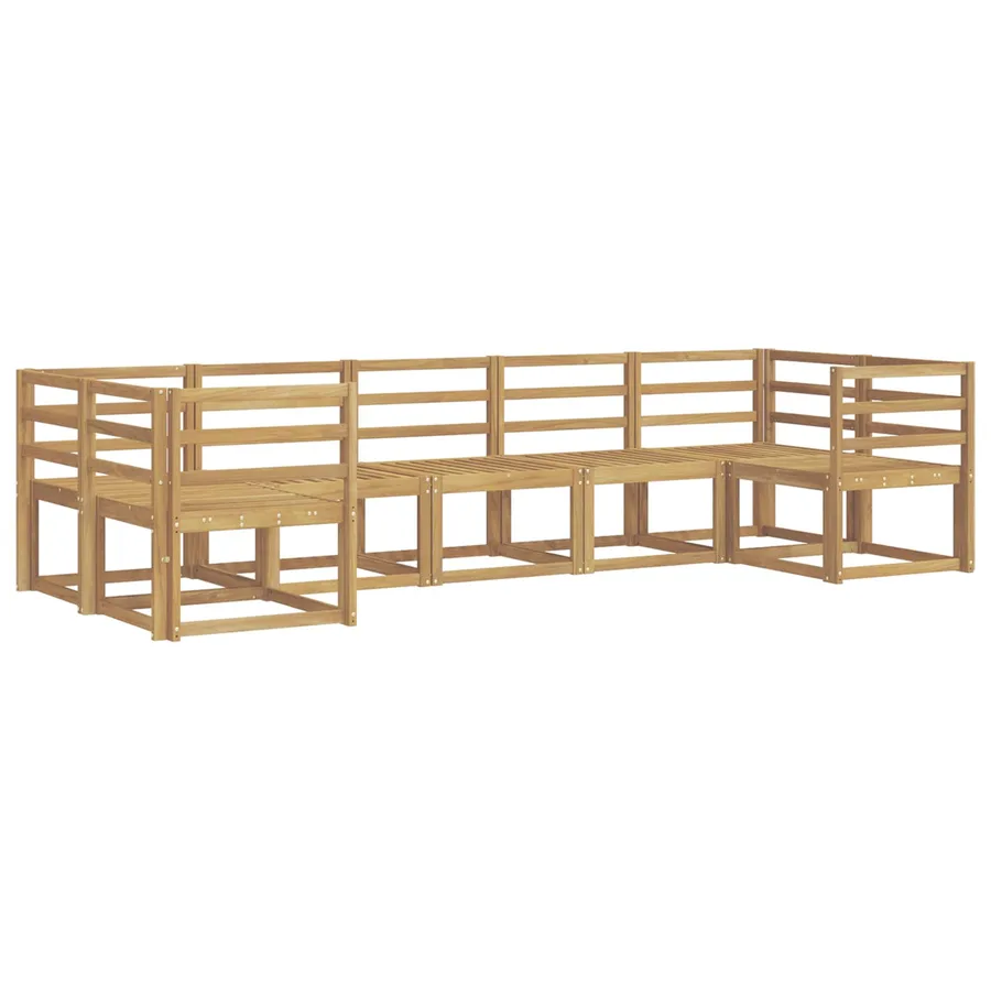 Ensemble de canapés d'extérieur 7 pc Blanc Bois d'Acacia Massif - 2