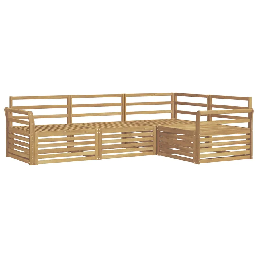 Ensemble de canapés d'extérieur 4 pc Blanc Bois d'Acacia Massif - 2