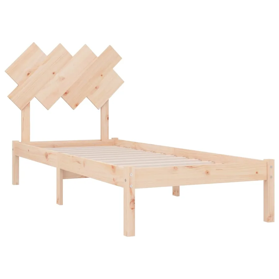 Cadre de lit sans matelas 90x200 cm bois massif - 4