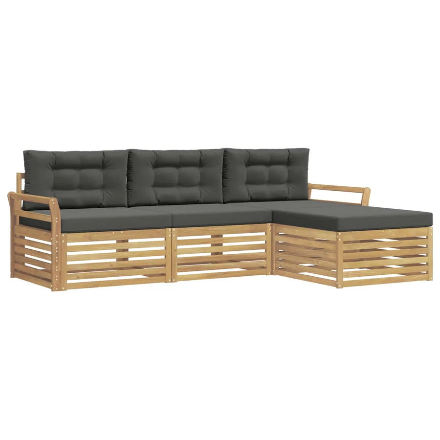Ensemble de canapés d'extérieur 4 pc Blanc et anthracite - 2