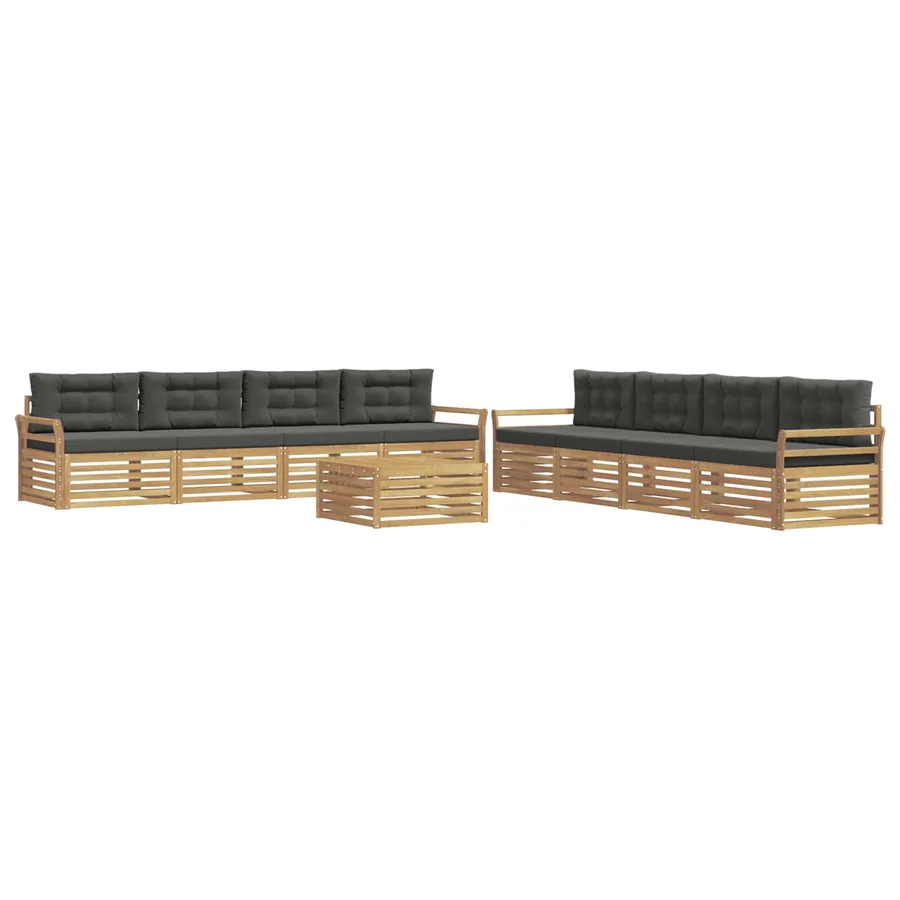 Ensemble de canapés d'extérieur 9 pc Blanc et anthracite - 2