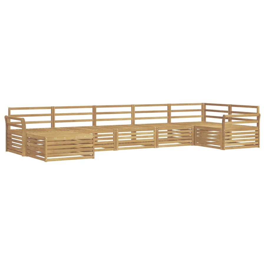 Ensemble de canapés d'extérieur 7 pc Blanc Bois d'Acacia Massif - 2
