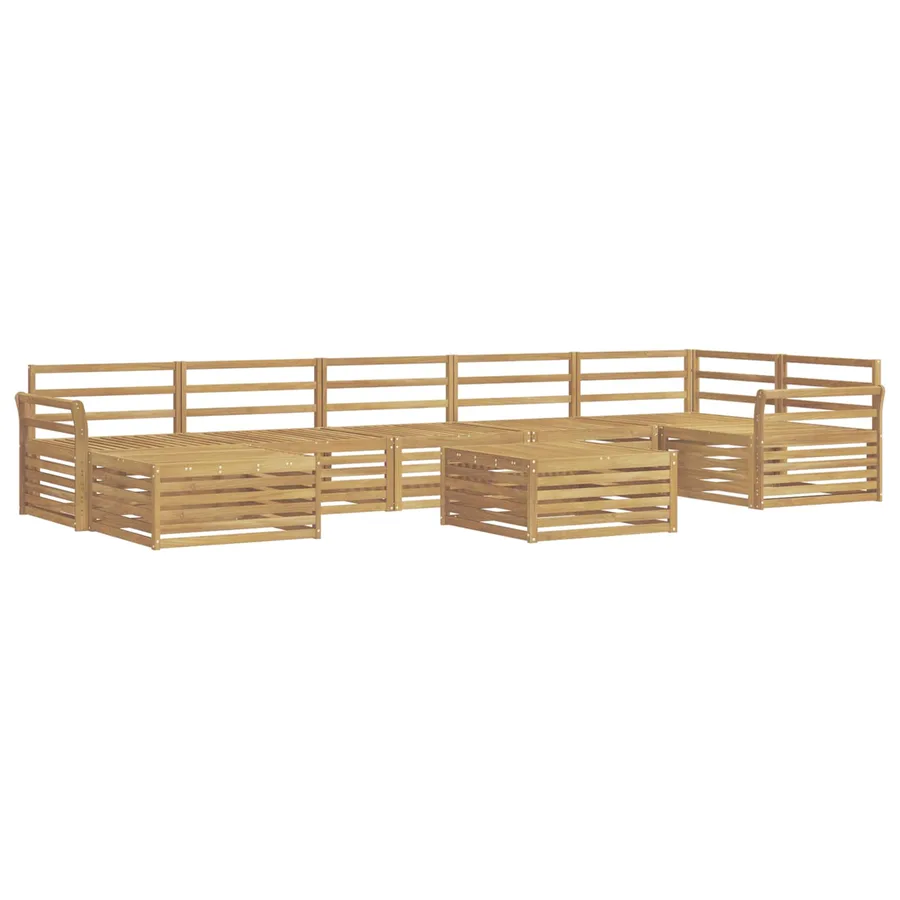 Ensemble de canapés d'extérieur 8 pc Blanc Bois d'Acacia Massif - 2