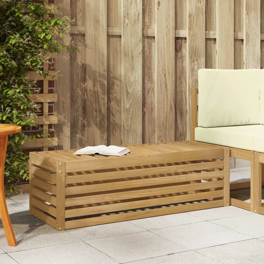 Banc de Jardin Blanc 115 x 43 x 37 cm Bois d'Acacia Massif