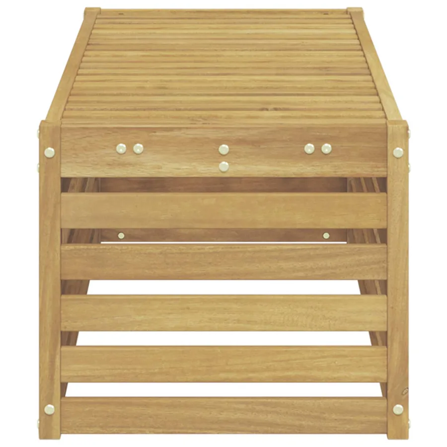 Banc de Jardin Blanc 115 x 43 x 37 cm Bois d'Acacia Massif - 4