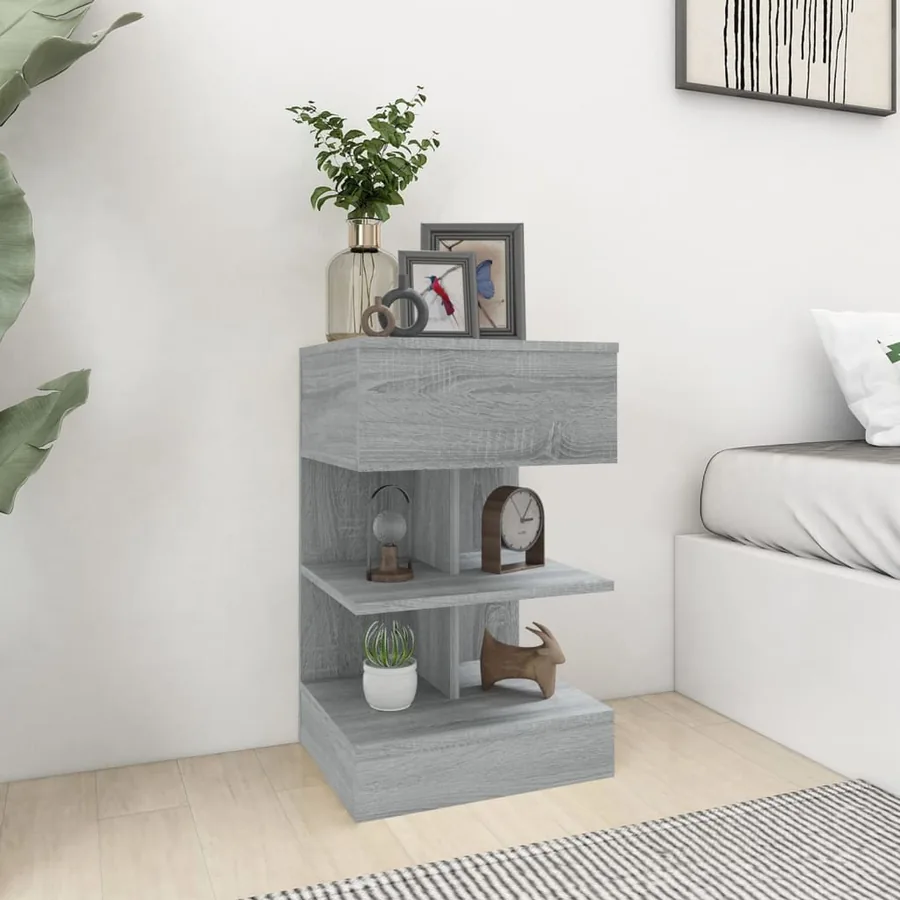 Table de chevet Sonoma gris 40x35x65 cm Bois d'ingénierie
