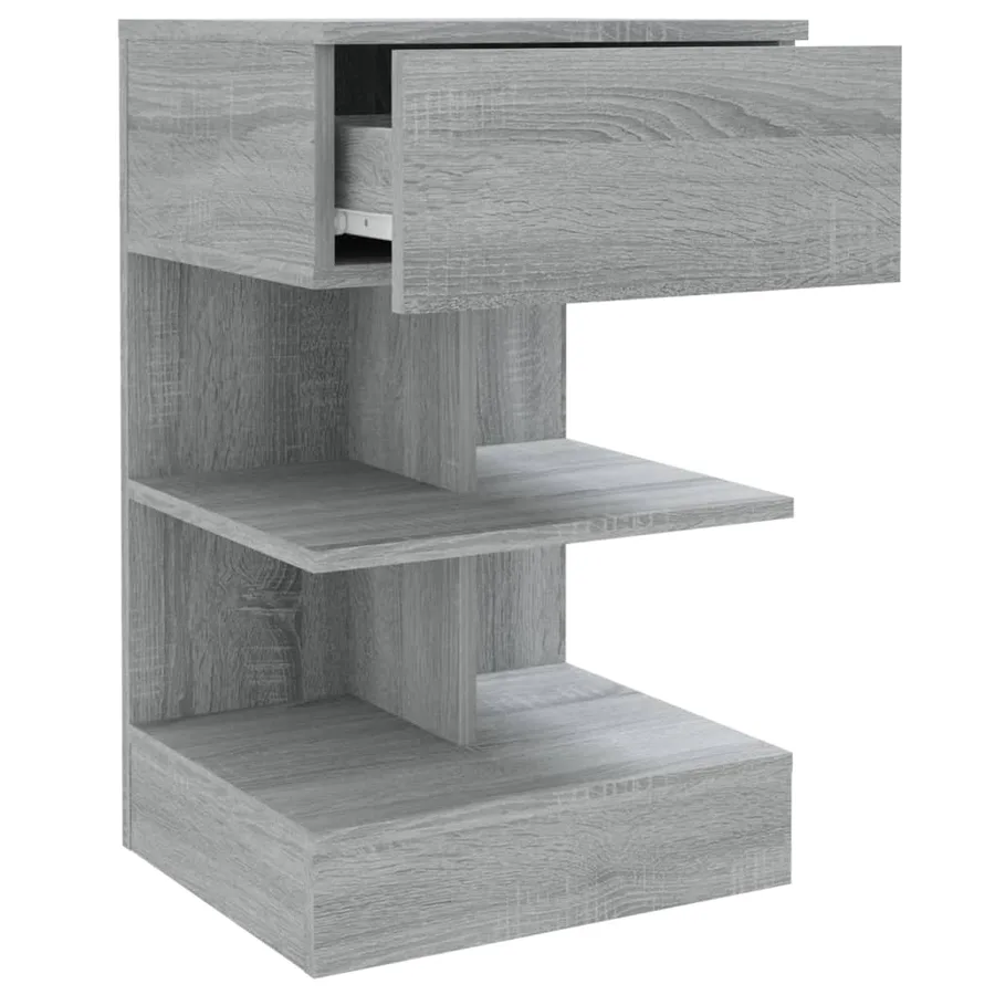 Table de chevet Sonoma gris 40x35x65 cm Bois d'ingénierie - 4