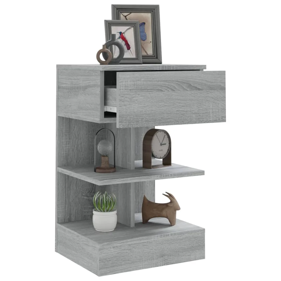 Table de chevet Sonoma gris 40x35x65 cm Bois d'ingénierie - 7