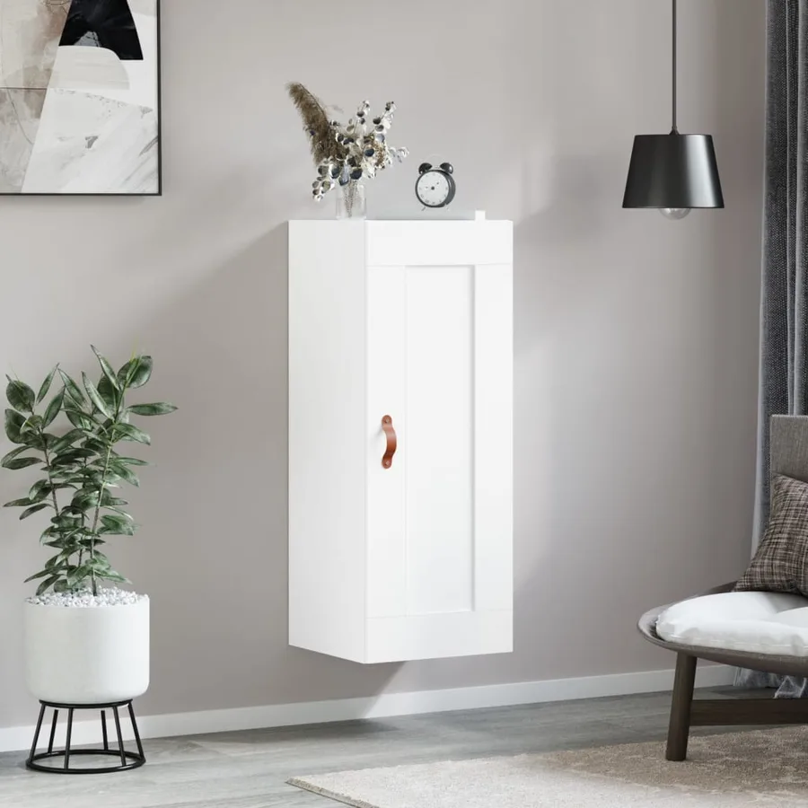 Armoire murale blanc 34,5x34x90 cm bois d'ingénierie - 3