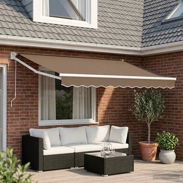 Auvent rétractable Taupe 3 x 2 m Polyester et métal