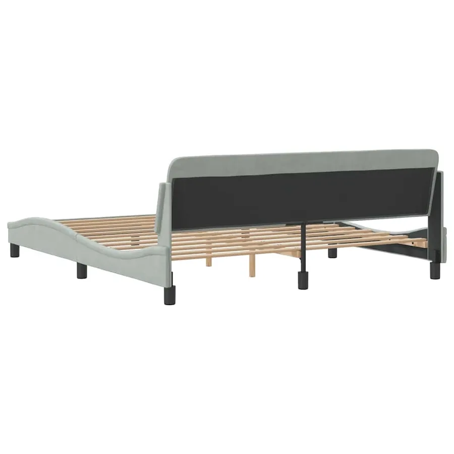 Cadre de lit Dover gris clair 183x213 cm velours - 6