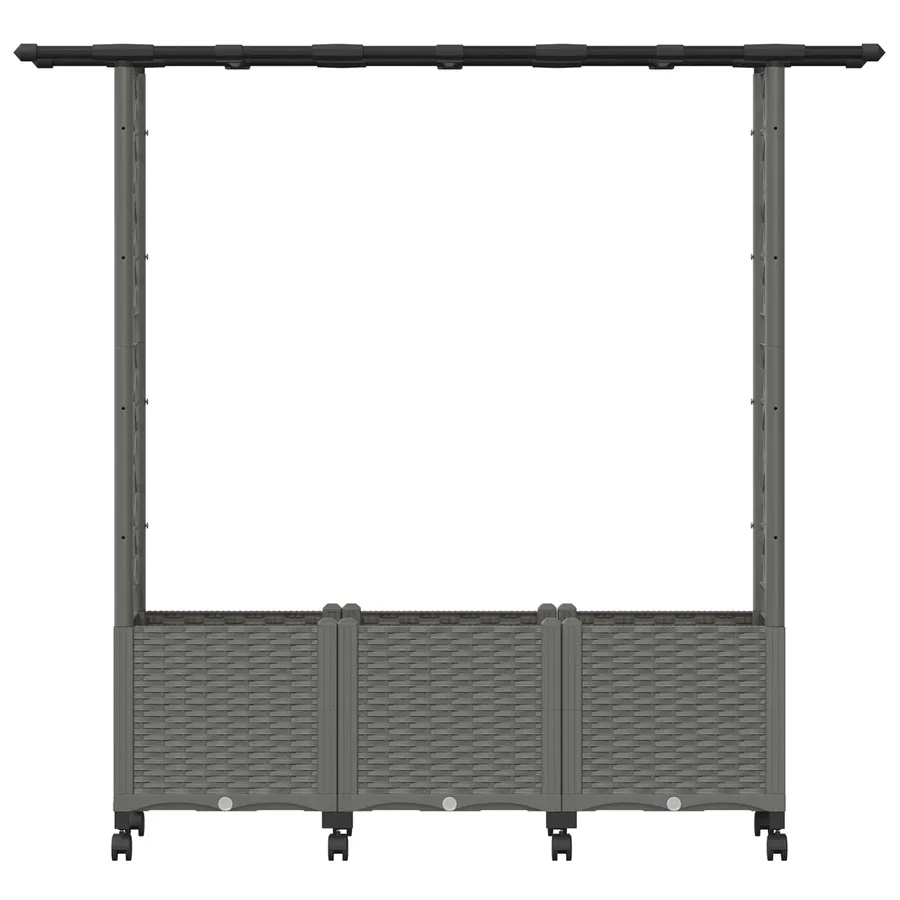 Lit Élevé avec Treillis et Toit Gris clair 162,5 x 40 x 142 cm - 4